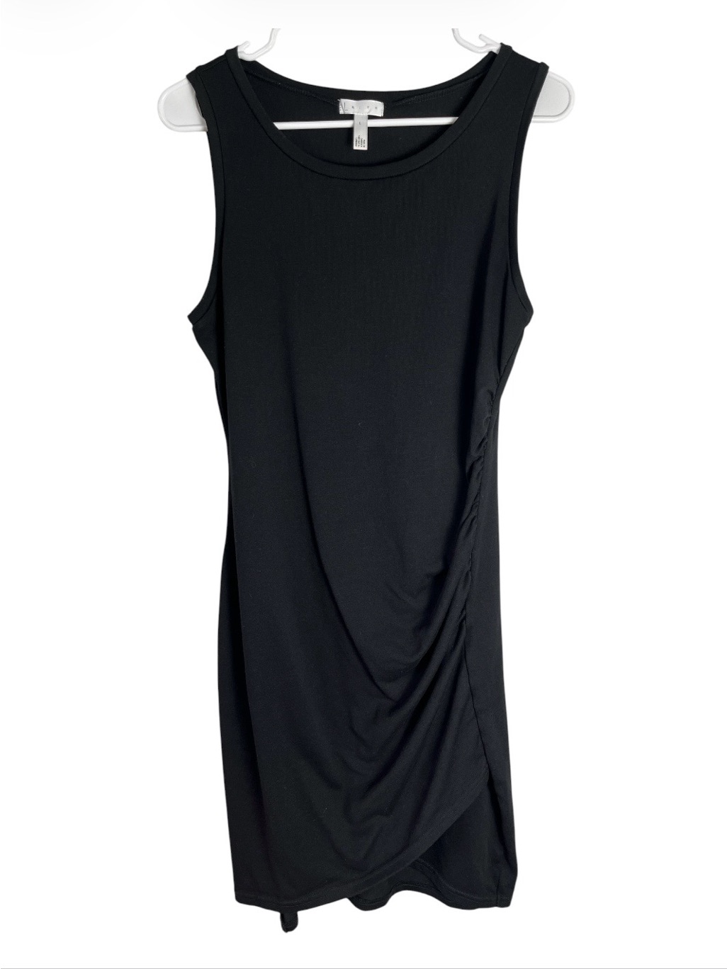 Leith Black Ruched Sleeveless Bodycon Tank Dress Size L